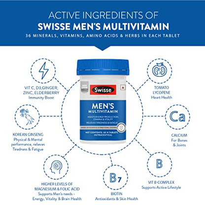 Swisse Men’s Multivitamin (30 Tablets) With 36 Herbs, Vitamins & Minerals