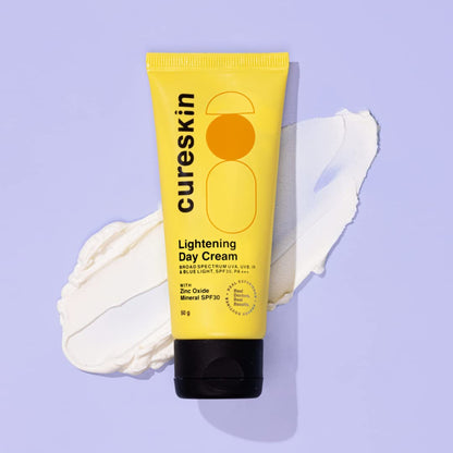 Cureskin Lightening Day Cream SPF30 | For All Skin Types & For Men & Women | Contains Zinc & MineralProtection | Non Comedogenic & No White Cast | 50g