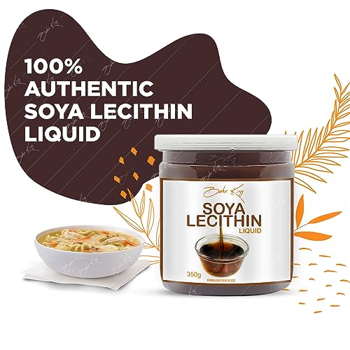 BAKE KING Soya Lecithin Liquid 350gm, Soya Lecithin Liquid Silky and Smooth Chocolate, Soya Lecithin Chewy and Light, 350gm