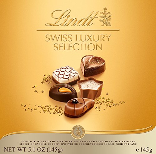 Lindt Swiss Luxury Finest Selection Of Dark, Milk & White Chocolate Pralines, 145g