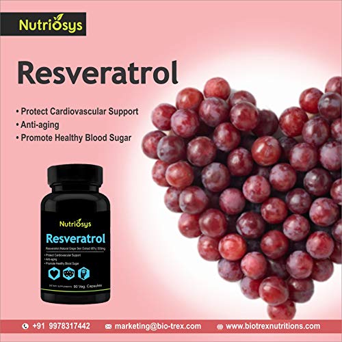 Nutriosys Resveratrol 90 veg Capsules (500 mg, Pack of 2)