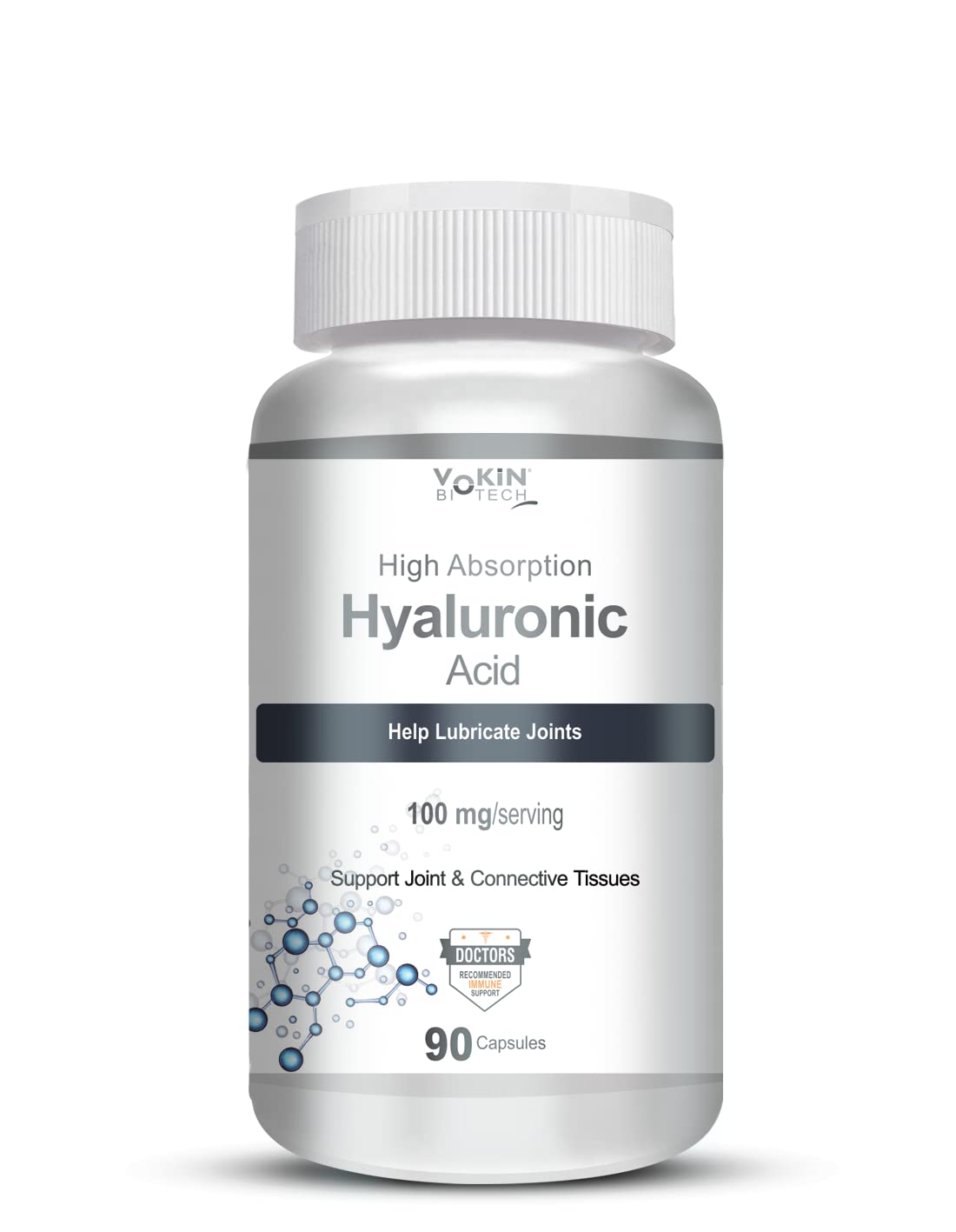 Vokin Biotech Hyaluronic Acid - Support Joint & Connective Tissues – 100mg (90 Capsules)