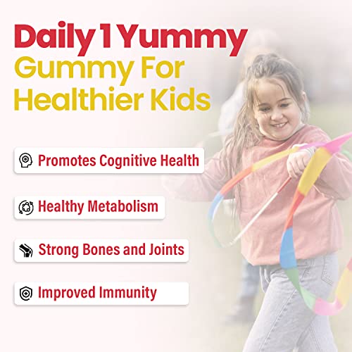 Zingavita Multivitamin Gummies for Kids, Essential Multivitamins & Minerals, Strawberry & Lemon Gummy Bears, 1 Month Pack