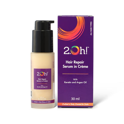 2.Oh! Hair Repair Serum In Crème - Italian Quality Hair Serum for Dry, Damaged hair. Anti frizz seru and Argan Oil. Lightweight, Residue-Free Formula.