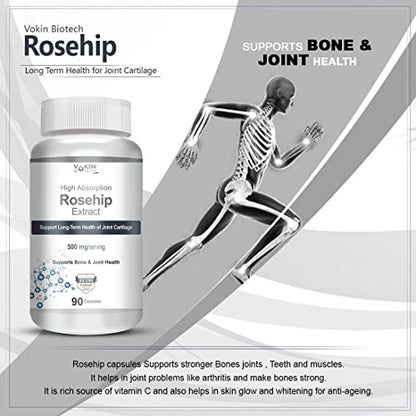 Vokin Biotech Rosehip Extract, Support Bone & Joint Health, 90 Capsules (500mg)