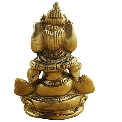 Unique Brass Kuber Maharaj Murti Lord of Wealth Kubera Statue Idol for Tijori Locker Money Safe (2.5X1.5X4.5 Inches)