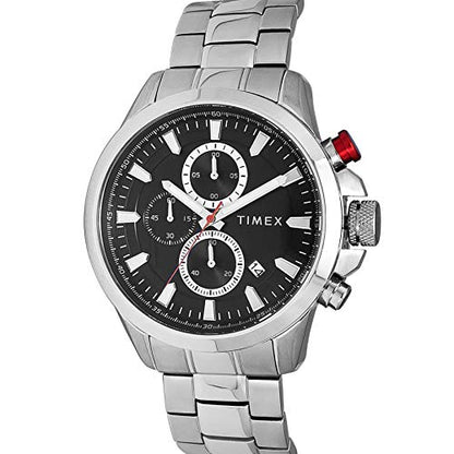 TIMEX E-Class Surgical Steel Charge Chronograph Analog Black Dial Men's Watch-TWEG19300