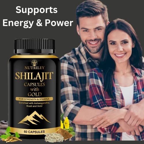 Nutriley Shilajit Gold Capsules For Men, Himalayan Shilajit, Shilajit Resin, Shilajeet tablets 50 Capsules (Pack of 1)