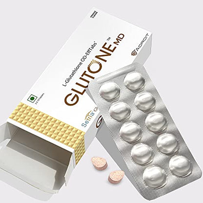 Glutone MD – Glutathione Mouth-Dissolving Tablets| Made with Setria L-Glutathione (Japan) 100mg| RadGlow & Even Skin Tone| Pack of 30 Tablets (Orange)