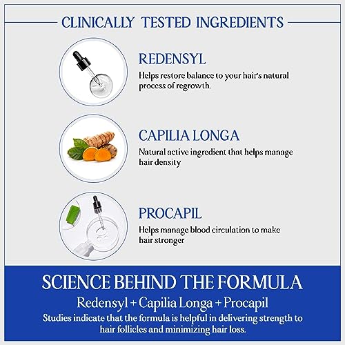 TYC Herbal Hair Growth Serum with 3% Redensyl, 1% Procapil & 1% Capilia Longa | Manages Hair Fall, H& Hair Loss | Helps Encourage Hair Growth | pH 5.5