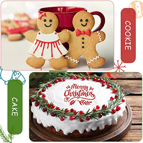 30 Pieces Christmas Cookie Stencil Snowflake Cake Templates Baking Painting Mould Tools for Christmas Party