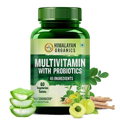 Himalayan Organics Multivitamin With Probiotics - 45 Ingredients Supplement For Men And Women | VitaBone & Joint Support | Gut health - 60 Veg Tablets