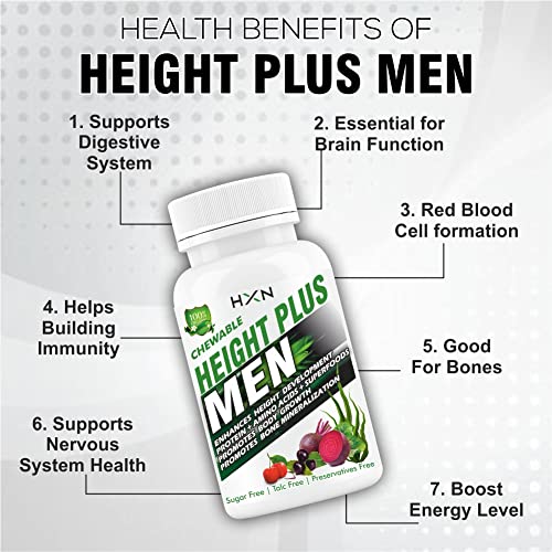 HXN Height Growth Supplement For Men To Boost Long Bone Mineralization, Increase Good Health & Increedicine Supplements -60 Tablet (no capsules pack1)