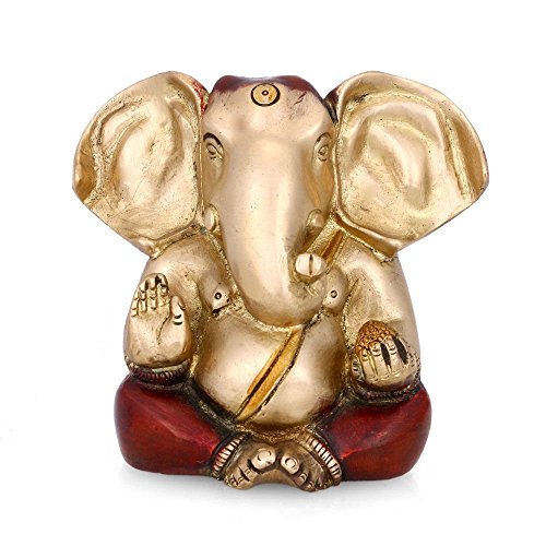 Collectible India Long Ear Ganesha Brass Idol Success God Ganesh Statue Ganesha Home Decorative Art-Indian Handicrafted Figurines