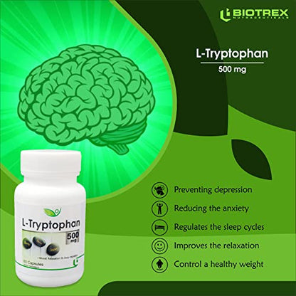 Biotrex Nutraceuticals L-Tryptophan 500mg - 60 Capsules