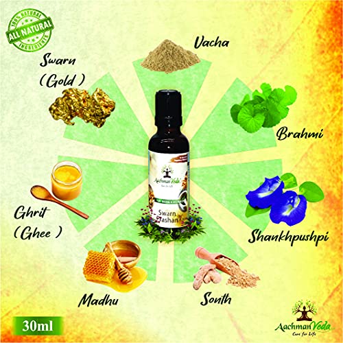 Aachman Veda Cure with 90mg 24 Carat Gold (GMP Certified & Ayush Approved) 30 ML With Veg
