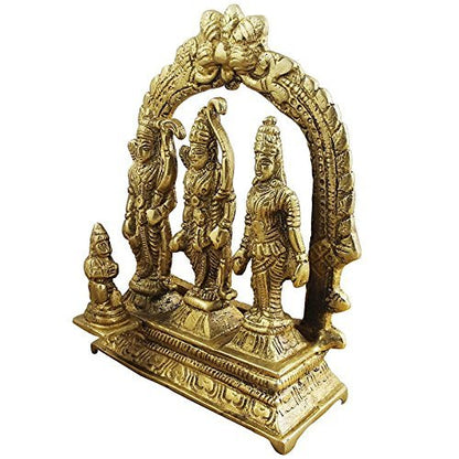 CRAFTHUT Brass Idol Ram Darbar Murti for Home Decor Lord Ram Darbar with Sita Laxman Hanuman Idol Statue