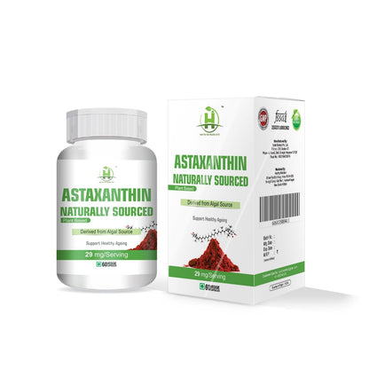 Healthy Nutrition Astaxanthin 29mg - Naturally Sourced from Algae - Healthy Ageing (60 Capsules)