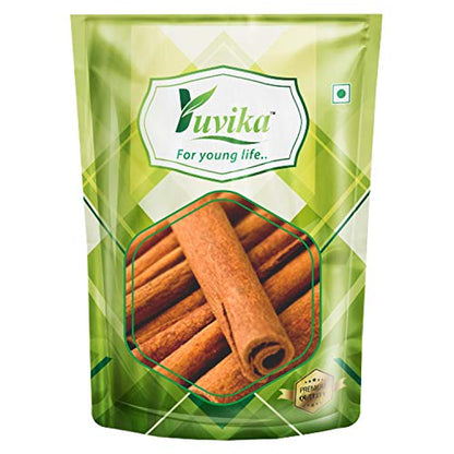 YUVIKA Dalchini GOL (Cigar Quality) - Cinnamomum Zeylanicum - Cinnamon Sticks (200 Grams)