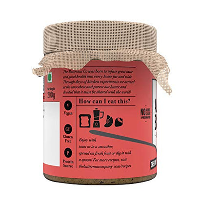 The Butternut Co. Natural Almond Butter (Creamy) 200g | 24g Protein | 100% Almonds | No Salt | Gluten Free | Vegan