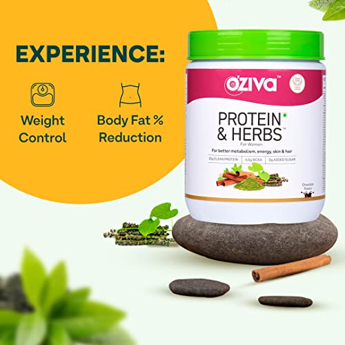 OZiva Protein & Herbs for Women, Chocolate, Weight Control, 500g