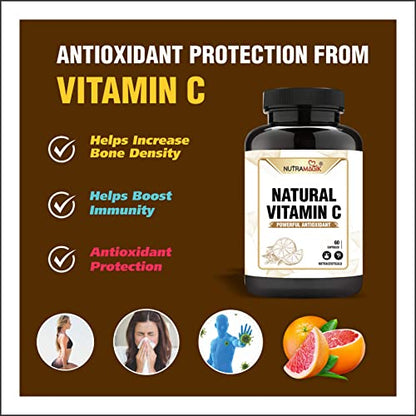 Nutramagik Vitamin C with Acerola Cherry,Rosehip Extract ,Vitamin D3 with Zinc -60 Capsules