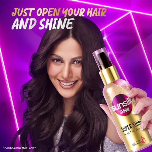 Sunsilk Super Shine Hair Serum For Dry frizzy Hair, Vitamin E Nourishment, 48 hour frizz free, non-sticky, 100ml