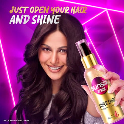 Sunsilk Super Shine Hair Serum For Dry frizzy Hair, Vitamin E Nourishment, 48 hour frizz free, non-sticky, 100ml