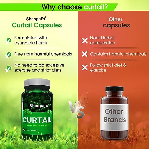 Sheopal's Curtail Helps in Weight Loss Capsules For Men And Women With Pure Extract (60 Capsules, Pack of 1)