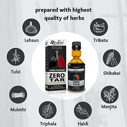 Hindrishi Ayurveda Zero Tar & Liv Revive Syrup, Lungs and Liver Detox (1 Zero Tar + 1 Liv Revive)