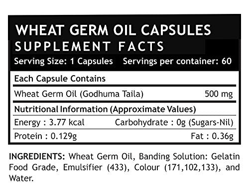 INLIFE Wheat Germ Oil Supplement 500 mg - 60 Capsules (2-Pack)
