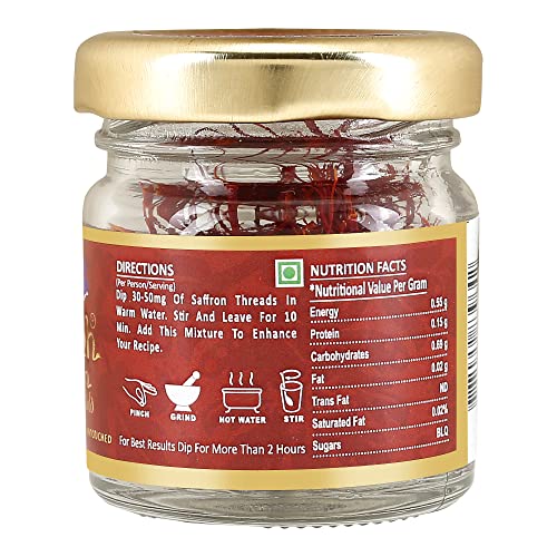 Surkh Saffron - 100% Pure, Natural I Premium Pack A++ Grade I Untouched Original Saffron / Kesar 2 Gm