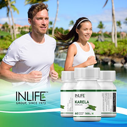 INLIFE Karela Extract Supplement Tablet 500 mg - 60 Vegetarian Capsules (Pack of 1)