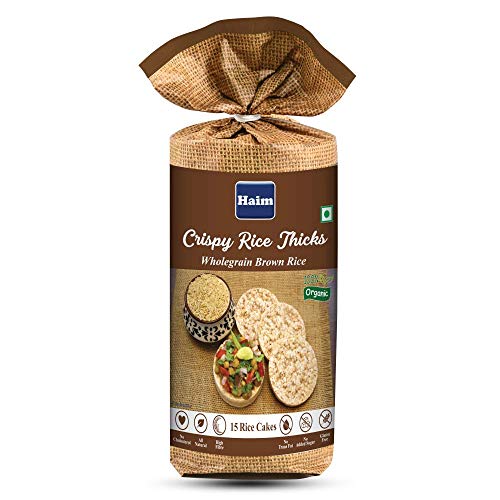 HAIM Organic wholegrain Brown Rice Cakes (All Natural, Unsalted) Pack of 1