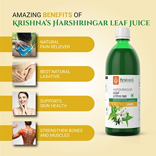 Krishna's Herbal & Ayurveda Night Jasmine Parijat Harshringar Leaf Juice - 1000 ml