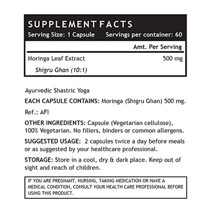 INLIFE Moringa Leaf Extract (10:1) Supplement, Weight Management, Powerful Antioxidant, 500mg - 60 Veg Capsules