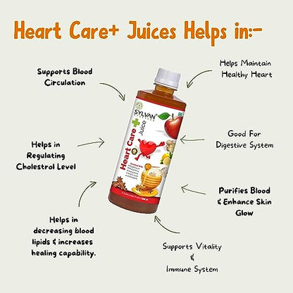 Sylvan Premium Heart Care+ Juice - 500 ml-Cholesterol Care Juice - 500 ml I Apple Cider,Ginger, Desi Garlic, Lemon, Cinnamon