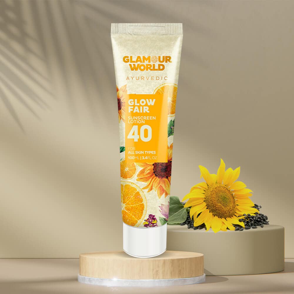 Glamour World Ayurvedic Glow Fair 40 Sunscreen Lotion, 100ml Cream