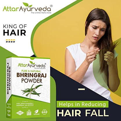 Attar Ayurveda Natural Bhringraj Powder for hair growth (100 Grams)