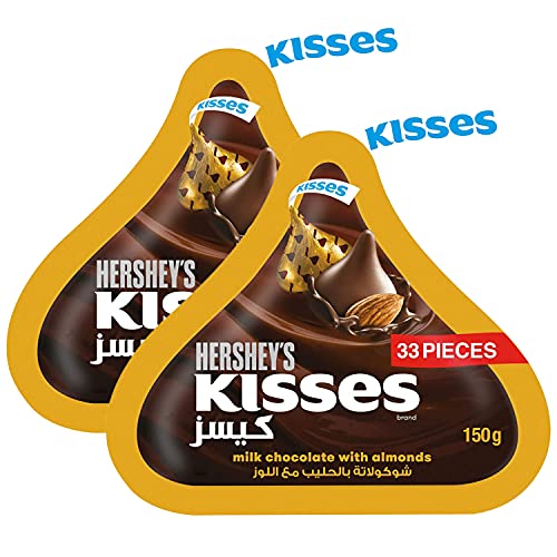 Hershey's Kisses Milk Chocolate with Almonds, 2 X 150 g