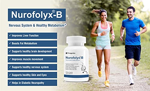 Trexgenics NUROFOLYX-B Choline 250mg, B12 Methylcobalamin Advanced Nervous System (60 Veg Capsules)