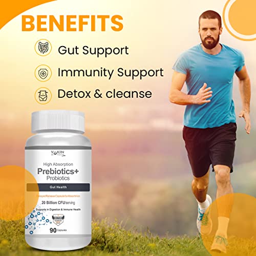 Vokin Biotech Prebiotics + Probiotics 20 Billion Cfu Supplement (90 capsules)