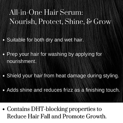 Utilis Hair Serum | Sleek & Strong Formula with Saw Palmetto, Argan Oil & Vitamin E | Frizz-Free, Smers for Treating Hair Loss | All Hair Types | 50ml