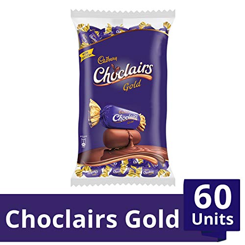 Cadbury Choclairs Chocolate Gold , 342 Grams Pack (60 Candies)