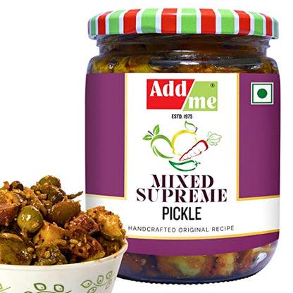 Add me Homemade Rajasthani Mix Pickles Mixed Supreme Pickle Mix Achar 500gm Glass Pack