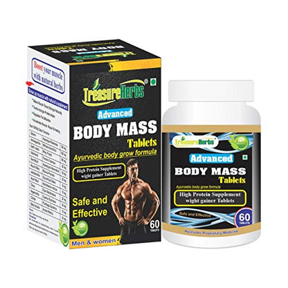 Treasureherbs Body Mass Gain Tablets For Men | For Weight Gain | (60 Capsules, Pack Of 1)