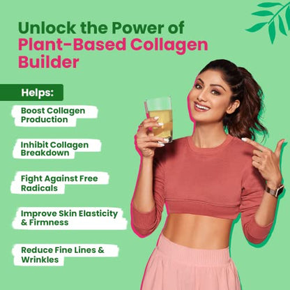 CHICNUTRIX Plant Based Collagen Builder|Vitamin C&E With Biotin|Bamboo&Acerola Extract|Skin Cell Reng Skin|60 Blueberry Flavoured Effervescent Tablets