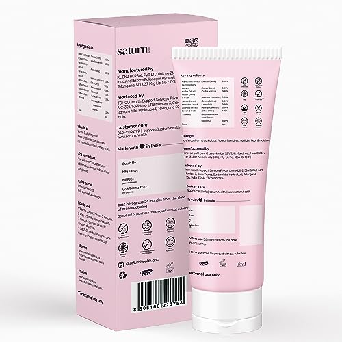 Saturn by GHC SPF 50 PA++ Suncreen | Broad Spectrum UVA & UVB Protection Anti-Pollution | No white cree | Paraben-Free | 100% Vegan (50gm - Pack of 1)