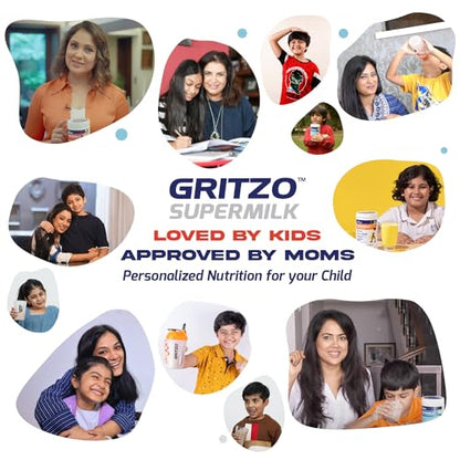 Gritzo Supermilk Height+ For 4-7Y Kids,Personalized Health Drink For Kids, Double Chocolate Flavour,400G