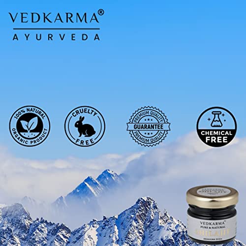 VEDKARMA Pure Himalayan Shilajit Resin Form For Strength, Stamina, Energy & Immunity (Pack Of 1 (30 Gm)